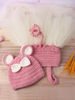 Newborn Girl Photography Prop Mesh Ruffle Hem Flared Knit Dress Hat Photography Set 2Pcs (7).jpg
