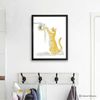 Orange White Cat Print Cat Decor Cat Art Home Wall-28.jpg