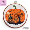 Halloween pumpkin cross stitch pattern PDF, embroidery ornament by Smasterilli.JPG