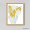 Orange White Cat Print Cat Decor Cat Art Home Wall-1-1.jpg