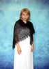 Hand knit black Russian Orenburg shawl, Woolen wrap, Goat down kerchief, Warm cover up, Handmade stole, Mourning cape 8.JPG