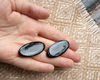 Black wooden earrings, black oval earrings, oval wooden earrings, big earrings 2.jpg