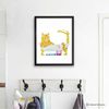 Orange White Cat Print Cat Decor Cat Art Home Wall-7.jpg