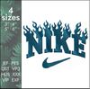 Nike burning embroidery design