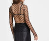 Black Mesh Top Womens Polka dots Lace Transparent Long Sleeve Sheer Top Floral.jpg