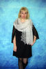 White woolen scarf, Hand knit wrap, Lace wedding shawl, Warm bridal cape, Goat down cover up, Russian Orenburg shawl, Stole, Kerchief 4.JPG