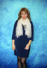 White wool scarf, Hand knit wrap, Lace wedding cover up, Warm bridal cape, Goat down Russian Orenburg shawl 5.JPG