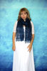 Hand knit dark navy blue scarf, Handmade Russian Orenburg shawl, Goat wool cover up, Lace pashmina, Kerchief, Stole, Tippet, Warm wrap, Cape 5.JPG