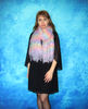 Hand knit bright colorful multicolored scarf, Handmade Russian Orenburg shawl, Goat wool cover up, Warm shoulder wrap, Kerchief, Stole 5.JPG