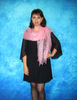 Pink wool scarf, Russian Orenburg shawl, Hand knit wrap, Wedding shawl, Warm bridal cape, Goat down cover up, Stole, Kerchief, Lace pashmina 4.JPG