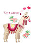 Llama with flowers and hearts. poster A4_1.jpg