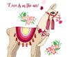 Llama with flowers and hearts. poster A4_2.jpg
