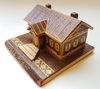 2 Vintage USSR Souvenir wooden lodge with straw  inlaid 1950s.jpg