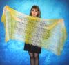 Hand knit yellow downy scarf, Handmade Russian Orenburg shawl, Goat wool cover up, Lace pashmina, Kerchief, Stole, Tippet, Warm wrap, Cape, Gift for a woman.JPG