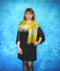 Hand knit yellow downy scarf, Handmade Russian Orenburg shawl, Goat wool cover up, Lace pashmina, Kerchief, Stole, Tippet, Warm wrap, Cape, Gift for a woman 4.J