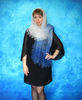 Blue hand knit scarf, Warm Russian Orenburg shawl, Wool wrap, Goat down stole, Bridal cover up, Kerchief, Pashmina, Cape 6.JPG