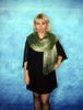 Hand knit green scarf, Warm Russian Orenburg shawl, Wool wrap, Goat down stole, Cover up, Kerchief, Headscarf, Cape 4.JPG