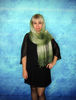 Hand knit green scarf, Warm Russian Orenburg shawl, Wool wrap, Goat down stole, Cover up, Kerchief, Headscarf, Cape 6.JPG