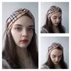 knotted headband made of check fabric, turban twist scottish tartan, nova check.