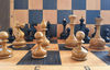 old wooden soviet chess pieces