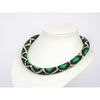 bead crochet green snake necklace