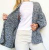 Mohair-cardigan-with-baloon-sleeves-Elegant-women-sweater. Grey fluffy sweater-Oversized-wool-cardigan-Boho-cardigan.jpg