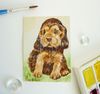 Funny Puppy with Long Ears Dog, ACEO, Watercolor, animal 06.JPG