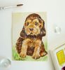 Funny Puppy with Long Ears Dog, ACEO, Watercolor, animal 06_1.jpg
