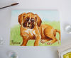 Funny Red Puppy Dog, ACEO, Watercolor, animal 05.JPG