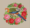 Cross Stitch Scheme Parrot and roses 
