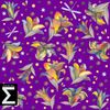 digital pattern printing flowers stars textile clothers home decor acsessories puple color backgraund yellow lilies fabric diy