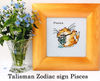 Astrology sign Pisces Zodiac art Pisces Zodiac sign Pisces Cross stitch cat Funny cats.jpg