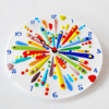 Rainbow wall fused glass clock for kids