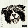 Border-collie-with-flower-crown-black-and-white-clipart.jpg