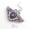 Brooch Sea Stingray Brooch with Embroidery Manta Ray Bead Brooch Purple Crystals Lilac Gift Pin 3.jpg