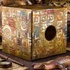 golden_colorful_funny_ethnic_african_signs_wooden_tissue_box_square_4.jpg