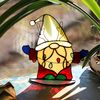 Handmade-stained-glass-suncatcher-7-inch-stand-gnome-with-multicolored-garland-in-hand-This-suncatcher-is-made-from-a-stained-glass-pattern-by-Ksenia-Kolodochka