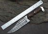 Hunting Damascus Knife - Bowie knife Bushcraft knife - hand forged knife, Leather Sheath - gifts for men, BobCat Knife