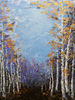 Late autumn-birch forest with fallen leaves-yellow leaves on birches-abstract birch forest-1
