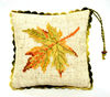 decorative mini pillow, Handmade embroidery autumn leaf, fall leaves cushion, miniature pillows decor.jpg