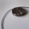 round gray wooden necklace element 2