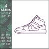 nike air force sneakers shoe machine embroidery design one line