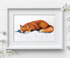 sleeping fox animal original art