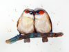 watercolor original painting original art birds by Anne Gorywine