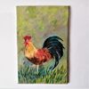 Rooster in the meadow acrylic small painting 3