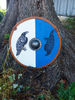 Double ravens viking shield Norsman shield wall decor Larp and reenactment round shield.jpg