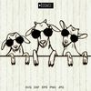 goats with sunglasses black and white clipart.jpg