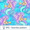 Mermaid Seamless Pattern