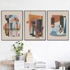 3 bright modern abstract posters