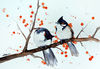black - throated jay watercolor birds by Anne Gorywine